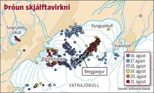 Magnitude earthquakes in Bardarbunga