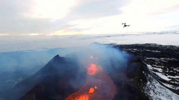 Drone Making Adjustments - DMA at Holuhraun